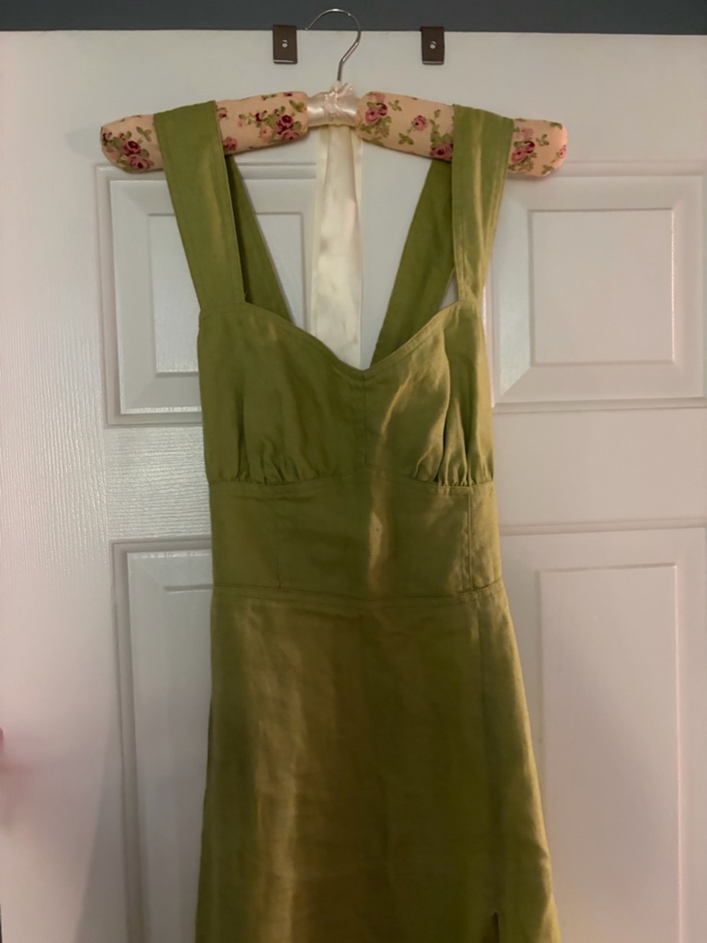 Reformation Olive Green Midi Dress